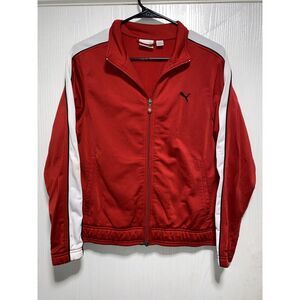 Puma Iconic T7 Full Zip Track Jacket Kids Medium Red Casual Athletic